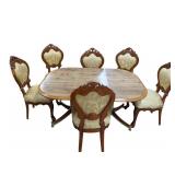 Dinning Table with 6 Chairs and Leaf, Inspect All