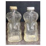 PAIR VINTAGE GRAPETTE SODA SYRUP GLASS ELEPHANT