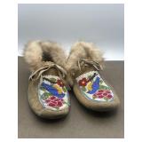 Alaska Inuit Beaded & Fur Moccasins