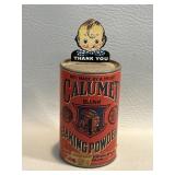 Calumet Baking Powder Tin Motion Coin Bank, Drop