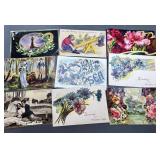 28 Antique Postcards