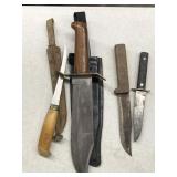 KNIVES HEAVY BOWIE & MARTTIINI FINLAND FILLET W/