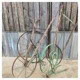Antique Cultivator & Wheel Decor