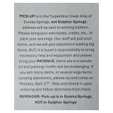 Pick-up Notice / Instructions