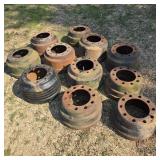 Lot of 11 Cast Iron Brake Drums