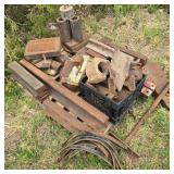 Pallet of Steel Stock w/ Black Crate