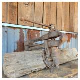 Antique Blacksmith Post Vise on Board