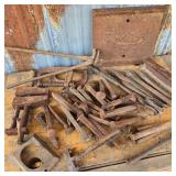 Crate w/ Railroad Spikes, Punches, & Rotary Plaque