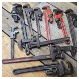 Lot #2 of 10 Pipe Wrenches