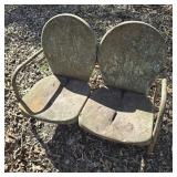 Decorative Rusty Metal Double Chair