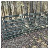 Two Green Metal Livestock Gates