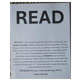 READ - Pick-Up Notice / Instructions - READ