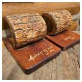 1947 Ozarks Wood Bookend Pair