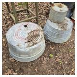Galvanized Washtub Lot w/ Work Table