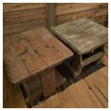 Rustic Wood Table Pair
