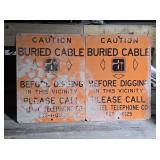 Two Buried Cable Metal Signs