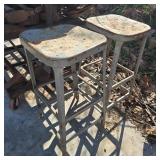 Pair of Industrial Lyon Metal Stools