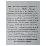 Pick-up Notice / Instructions