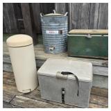 Metal Coolers & Trash Can