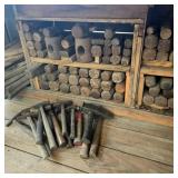 Lot of Hammerheads, Handles, & Hammers