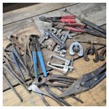 Metal Bucket of Flaring Tools & Nippers