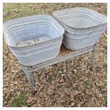Double Wash Tub w/ Wheeling Base
