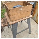 Metal Workstand & Box of Chain