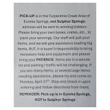 Pick-up Notice / Instructions