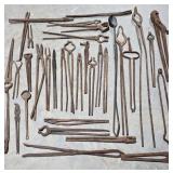 Large Lot of Blacksmith Tools & Tongs