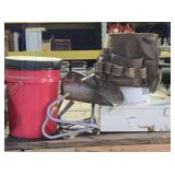 Metal Box, Bucket Storage, Hangers +