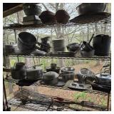Metal Racks & Vintage Cookware Contents