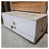 Large White Wood Rolling Chest