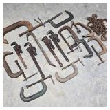 Clamps, Pipe Wrenches, & Chain Lot