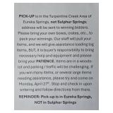 Pick-up Notice / Instructions