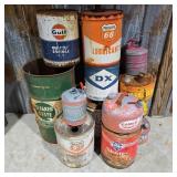 Lot of Vintage Fuel / Oil Cans