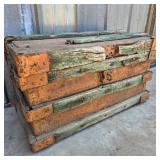 Weathered Antique Metal Reinforced Chest