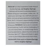 Pick-up Notice / Instructions