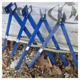 4 Blue Trojan Folding Metal Stands