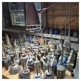 Large Lot: Vintage Lamp & Oilers