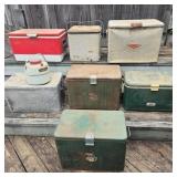 Lot of Vintage Metal Coolers