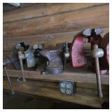 5 Vises in Back Room w/ Red Arrow