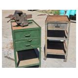 Two Rolling Carts & American Vise As-Is