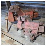 Two Red Craftsman Vises