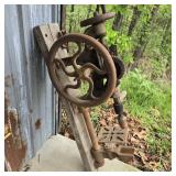 Antique Drill Press on Porch