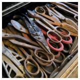 Red Crate of Shears & Snips