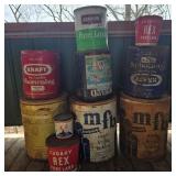 Lot of Old Lard / Shortening Tins