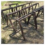 Set of 10 Heavy-Duty Steel Sawhorses