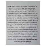 Pick-up Notice / Instructions