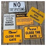 Lot of Small Metal Security Signs