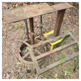 Lot of Pedestal Bases w/ Heavy Duty Yellow Stool